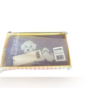 Marc Tetro Bichon Frise long zip wallet Purple NWT vegan leather